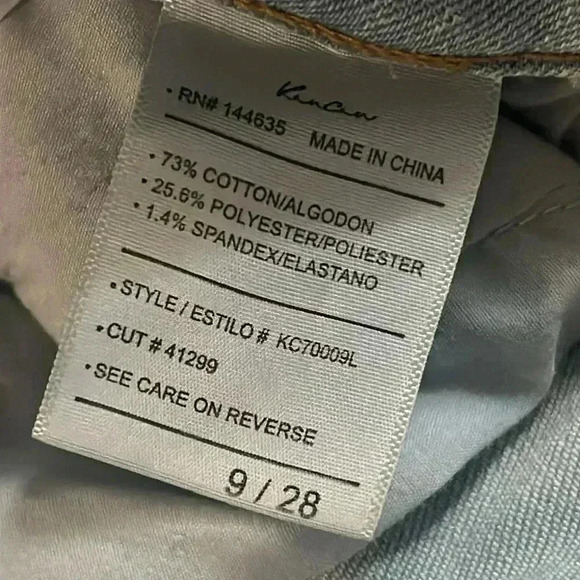 KanCan premium light wash high rise, stretch, flare jeans with raw hem women’s 9 - Picture 5 of 9